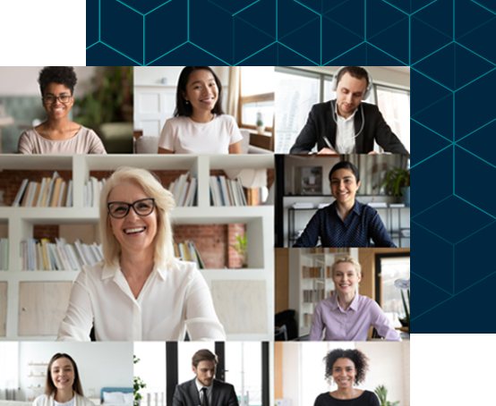 Group of people on a call meeting