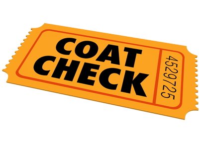Yellow coat check ticket